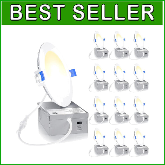 750 Lumens Adjustable Color Dimmable 4 Inch LED Recessed Ceiling Lights Pack