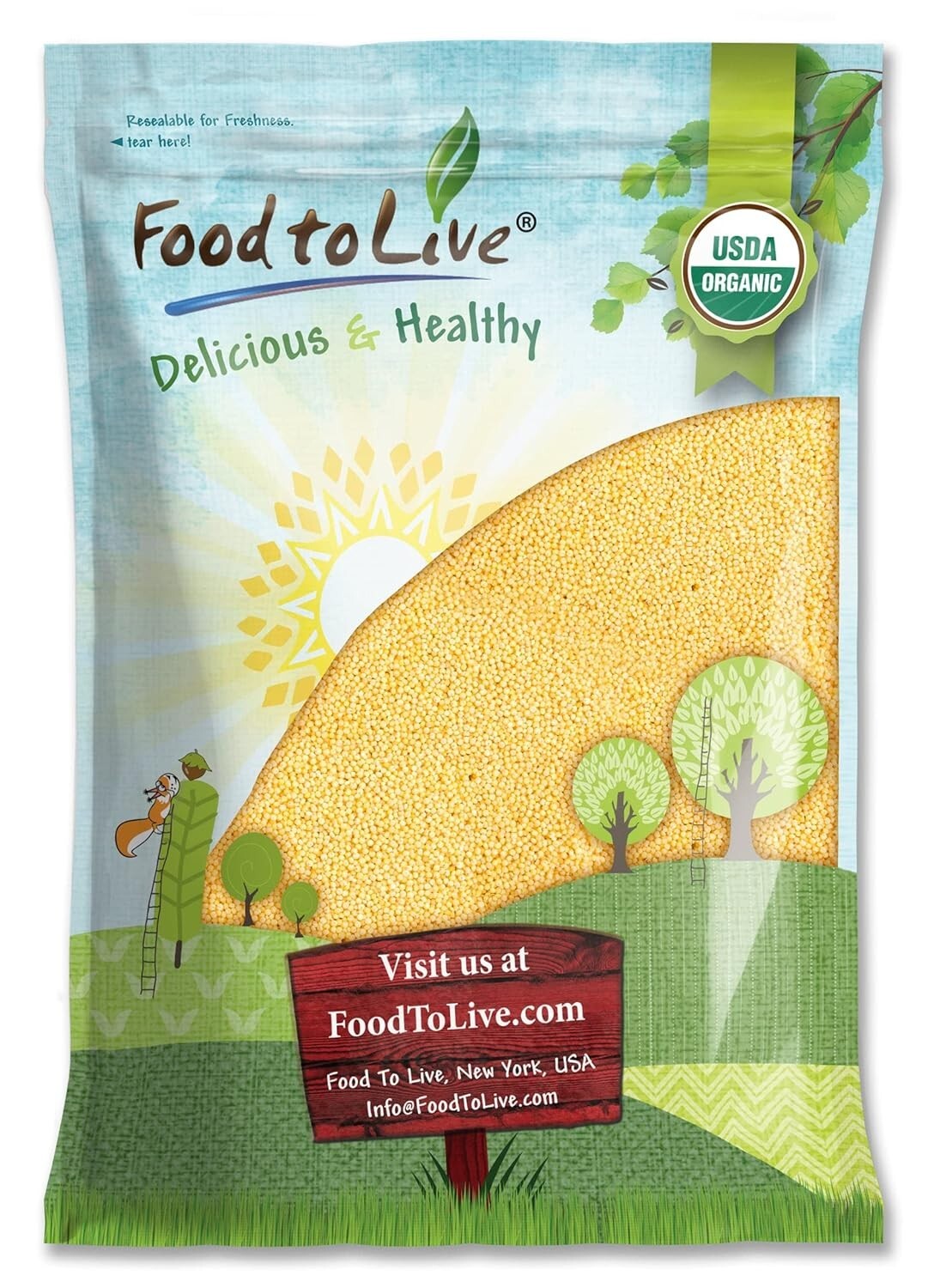 15 lbs Organic Whole Grain Millet - Versatile, Gluten-Free, and Kosher