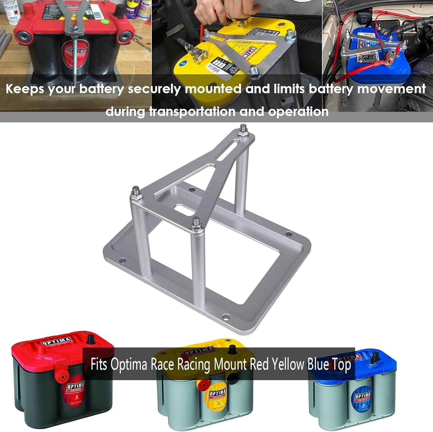 Universal Optima Battery Tray Kit: Heavy-Duty Aluminum Secure Mounting Solution