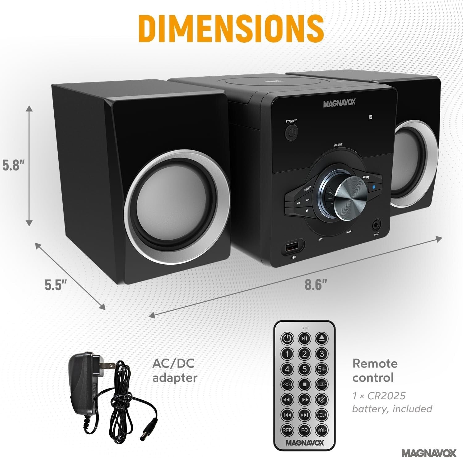 All-in-One Mini Bluetooth Audio System with CD Player, FM Radio & Remote Control