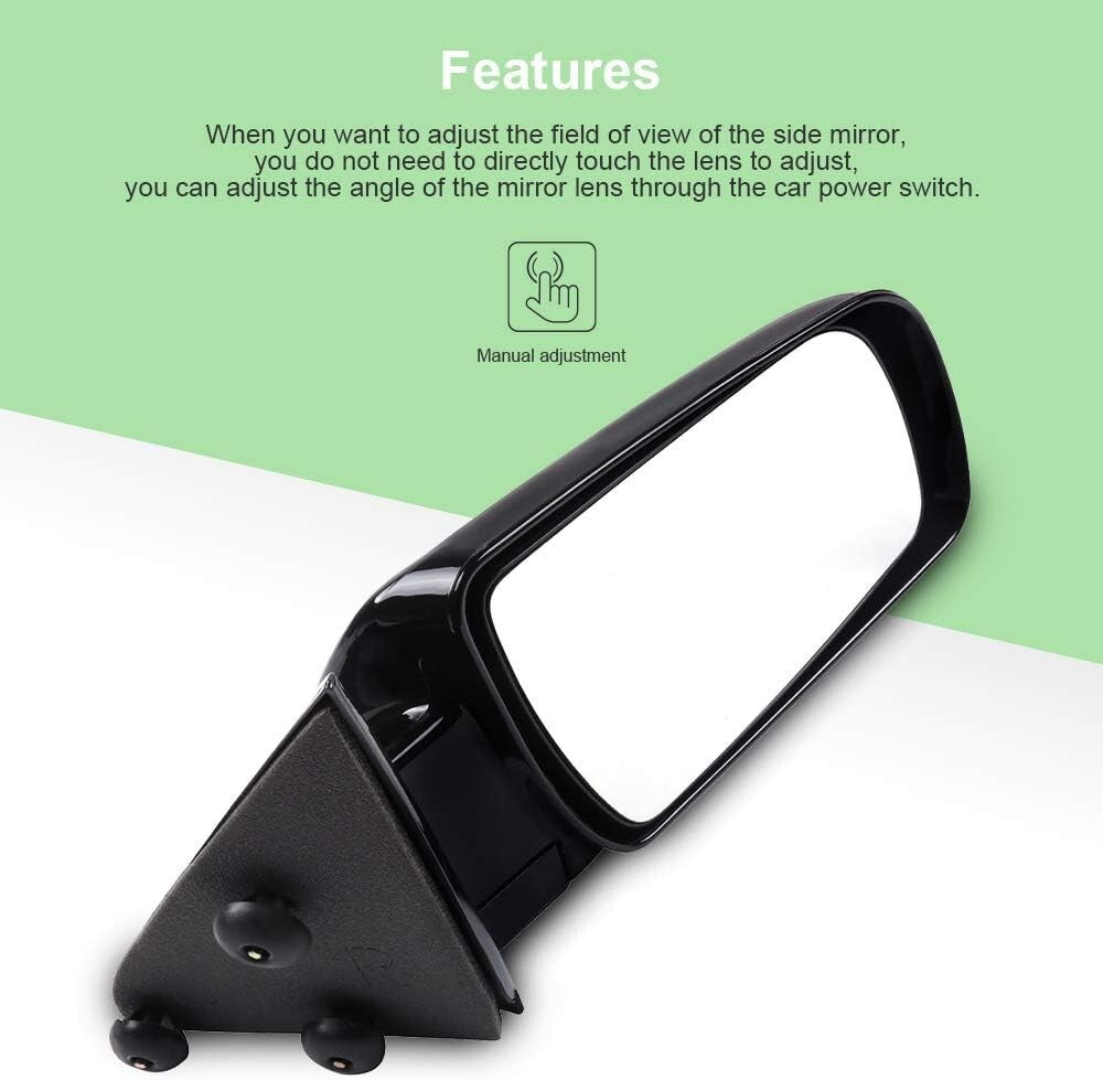 Enhanced Visibility Black Convex Side Mirrors - Compatible Chevy Models Included