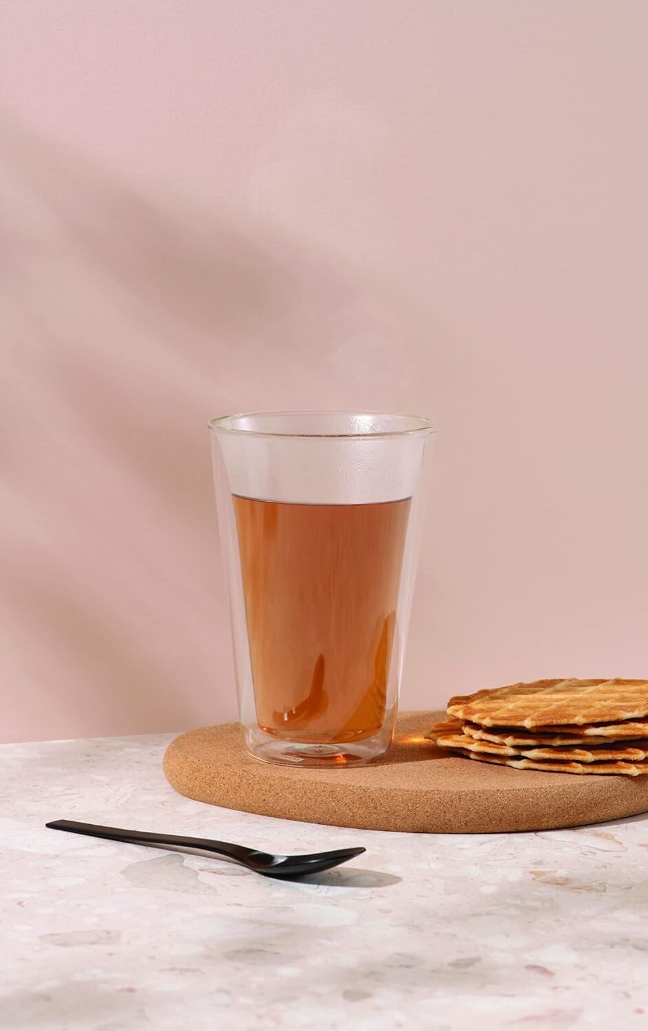 Elegant Clear Double Wall Glass Set of 6 - Perfect for Hot and Cold Beverages