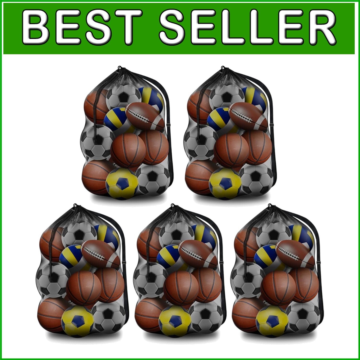 Durable 30"x40" Sports Ball Carrier with Adjustable Strap & Fresh Airflow Design