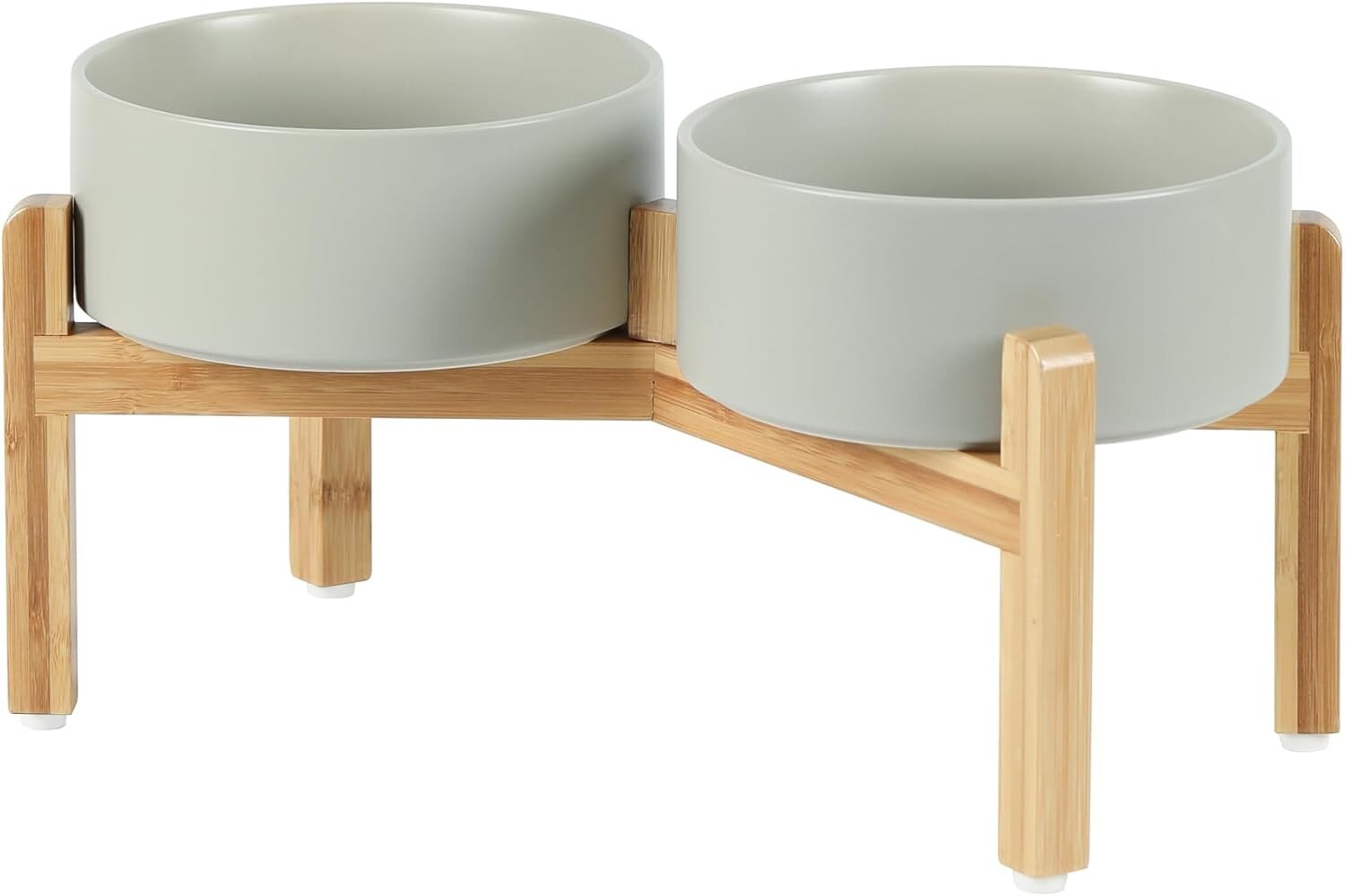 Modern Ceramic Double Dog Bowls with Stand - Healthy Design for Medium Breeds