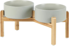 Load image into Gallery viewer, Modern Ceramic Double Dog Bowls with Stand - Healthy Design for Medium Breeds