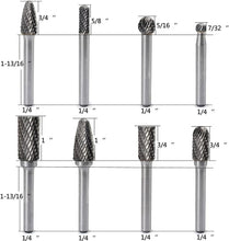 Load image into Gallery viewer, Professional 8-Piece Carbide Rotary File Set for Detailed Wood and Metalwork