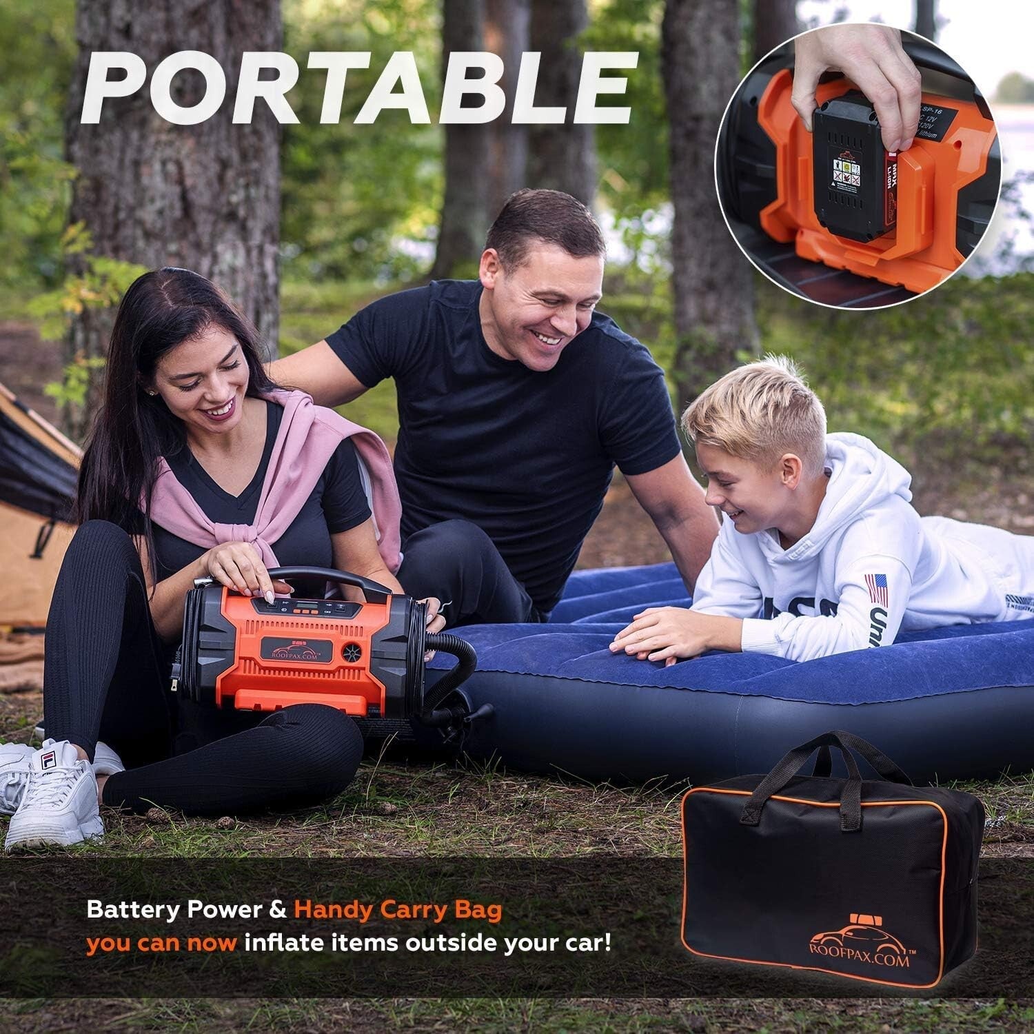 Compact Tire Inflator & Deflator with 20V Lithium Battery - Emergency Ready