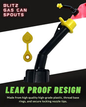 Load image into Gallery viewer, Easy Pour Gas Can Spout Replacement Set - 4 Nozzles &amp; Vent Caps Included