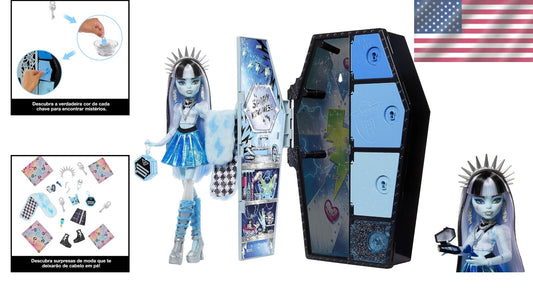 Frankie Stein Fearidescent Doll with Coffin Locker & Over 19 Fashion Surprises