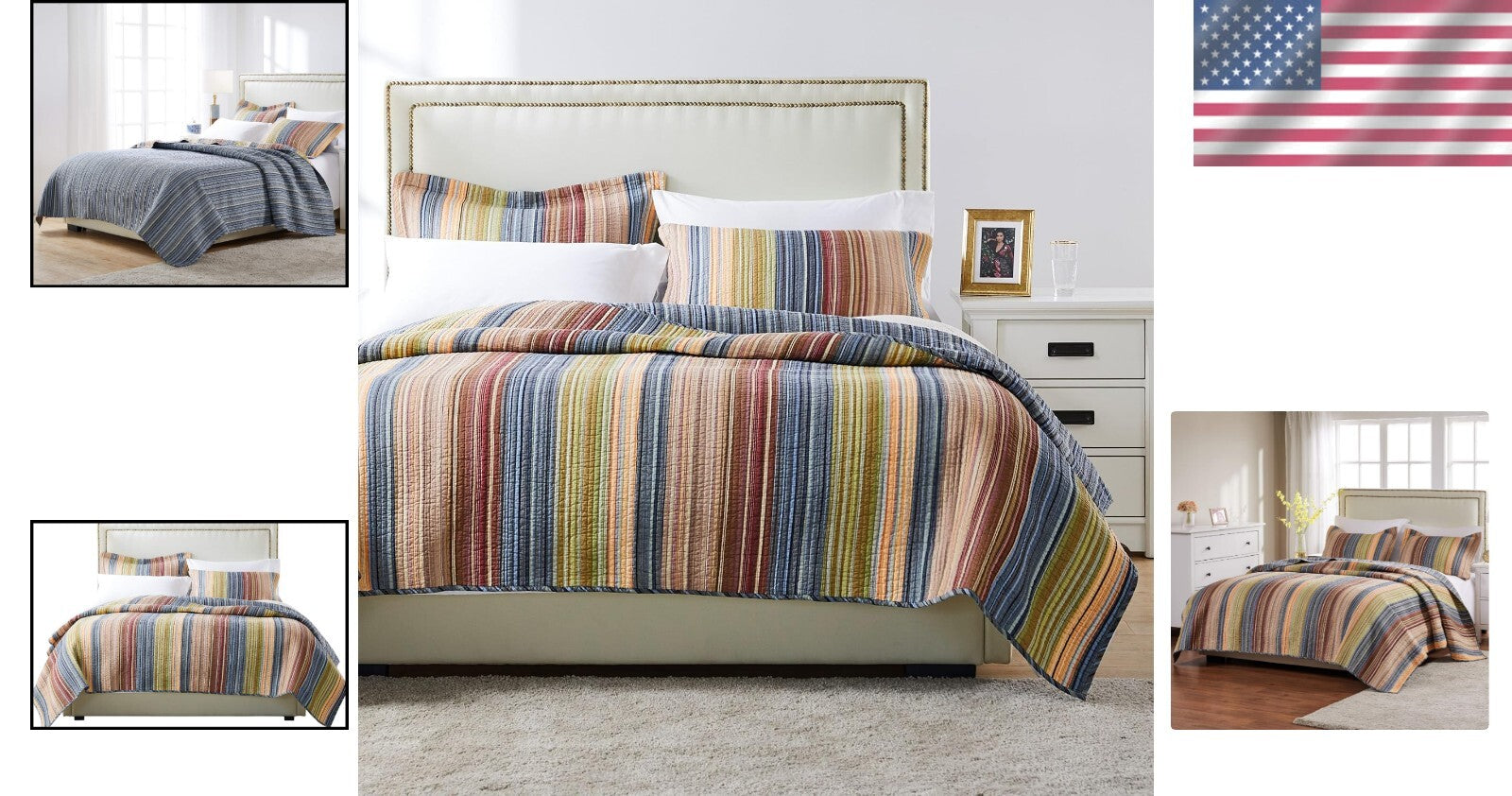 Elegant 3-Piece Full/Queen Katy Quilt Set – Breathable Cotton & Reversible