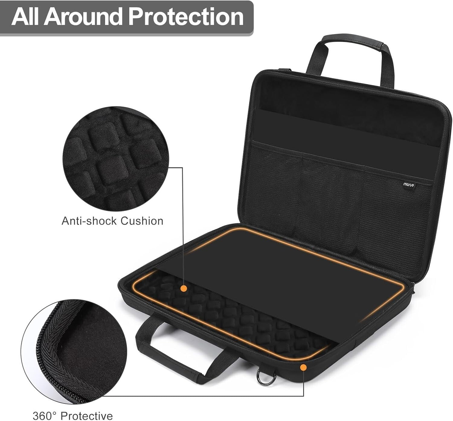 17.3 Inch Waterproof Laptop Bag with Adjustable Strap - Unisex Hardcase Solution