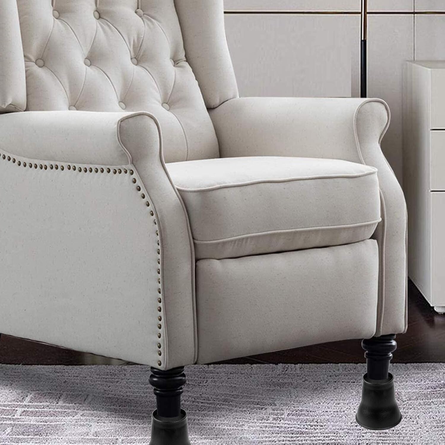 6-Inch Heavy-Duty Bed Risers - Adjustable Furniture Lifters for Dorms & Homes