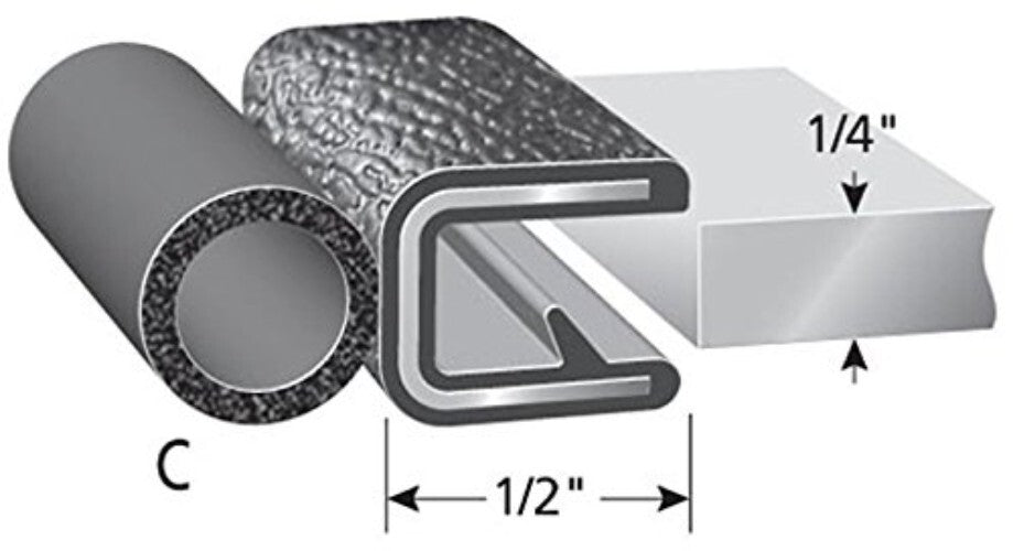 Flexible Trim Seal with Top Bulb – 25ft Weather-Resistant Seal for Cars & Boats