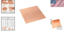 Load image into Gallery viewer, High-Conductivity 4 Gauge Copper Sheet - 7.9" for Home Improvement Projects