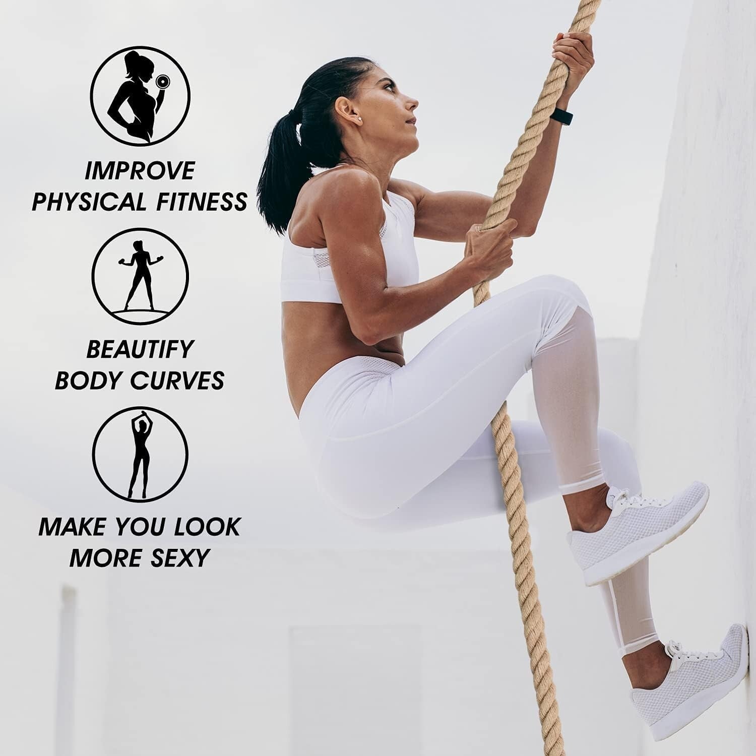 Durable 10FT Sisal Climbing Rope for Agility & Strength Training Exercises