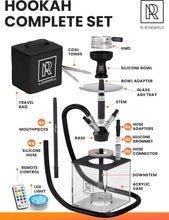 Load image into Gallery viewer, Big 4 Hose Hookah Set with Remote LED and Cleaning Accessories - Durable Design