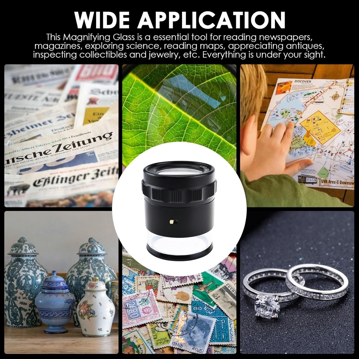 10x Illuminated Jewelers Loupe with LED and Stylish Leather Case for Collectors