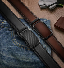 Load image into Gallery viewer, Men's Leather Ratchet Belts 2 Pack - Stylish and Adjustable Fit for Any Occasion