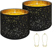 Load image into Gallery viewer, Premium 15" Drum Lamp Shades in Black - Soft Light Diffusion &amp; Easy Assembly