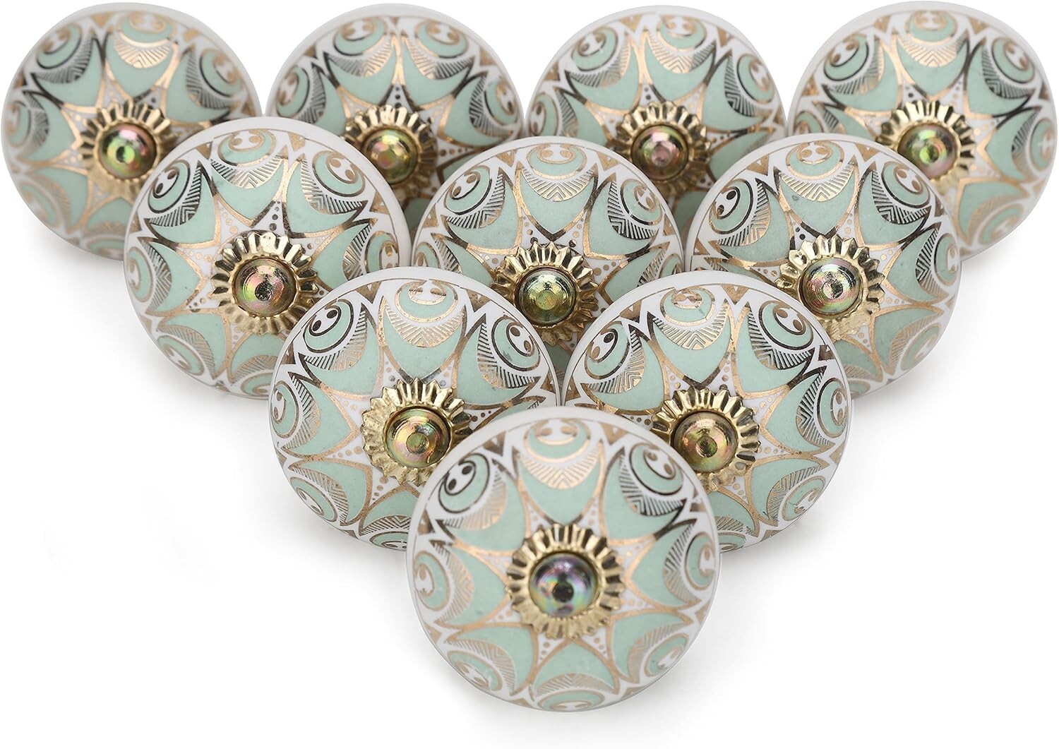 Charming Floral Knobs for Cabinet & Drawer - 30 Pack of Ceramic Handles