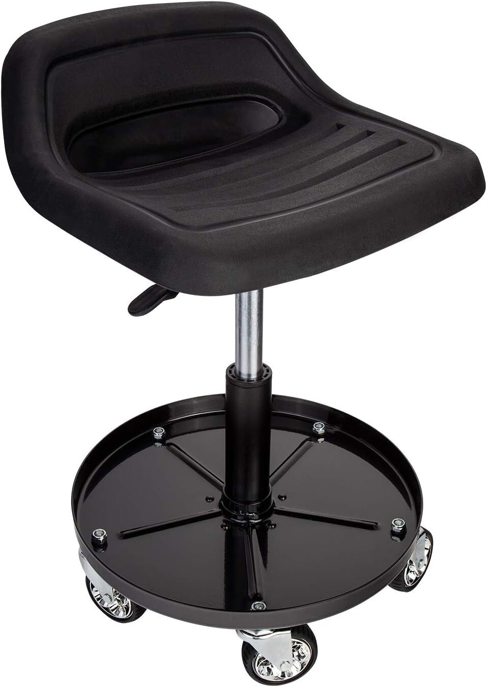 Adjustable 300Lbs Capacity Tractor Seat with Heavy-Duty Casters for Mobility