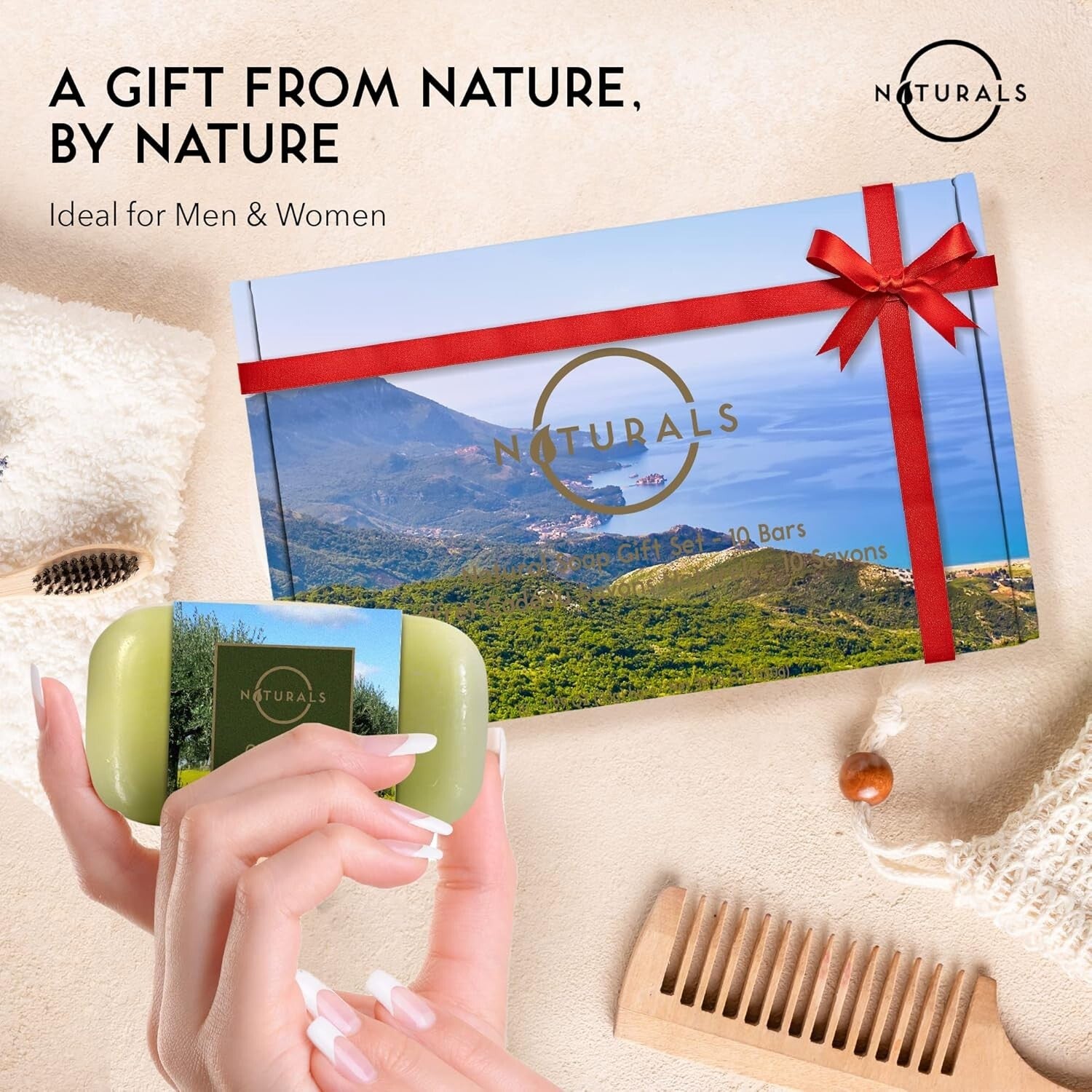 Luxurious 10pc Vegan Bar Soap Set - Natural Ingredients with Exfoliating Oils