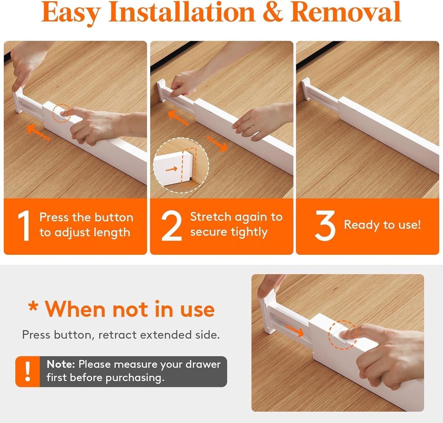 12 Pack Adjustable Drawer Dividers - Expandable Utensil and Tool Organizers