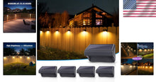 Load image into Gallery viewer, Solar LED Deck Lights - RGB &amp; Warm White Modes, Waterproof 4-Pack for Outdoors