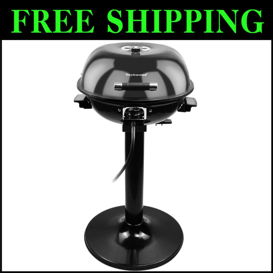 Compact Electric BBQ Grill - 240 sq. inch Non-Stick Cooking Surface, 1600W Power