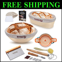 Load image into Gallery viewer, 9-Inch Round &amp; 10-Inch Oval Rattan Proofing Baskets for Sourdough Masterpieces