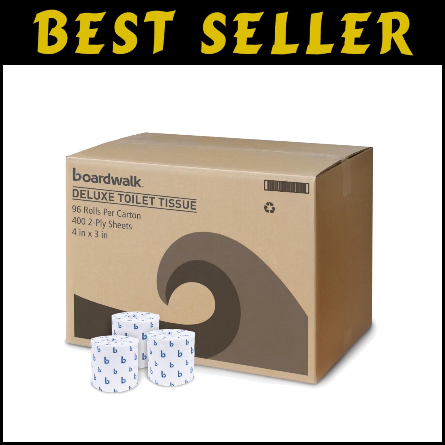 B6144 Eco-Friendly 2-Ply Septic Safe Toilet Tissue - 38400 Sheets in White