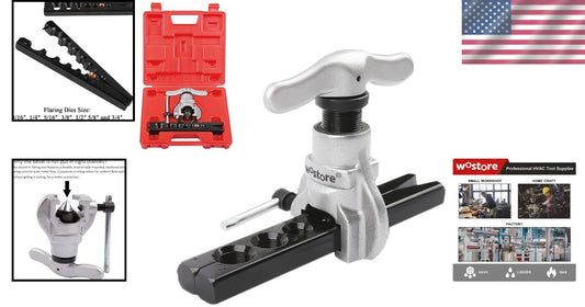 Compact Tubing Flaring Tool with 7 Die Sizes - Ideal for Refrigeration Projects