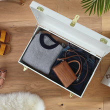 Load image into Gallery viewer, Stylish Pink &amp; White Decorative Storage Box Set of 2 - Metal Trunks