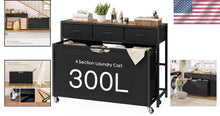 Load image into Gallery viewer, Multi-Functional 300L Laundry Basket with Rolling Design &amp; Sturdy Tabletop