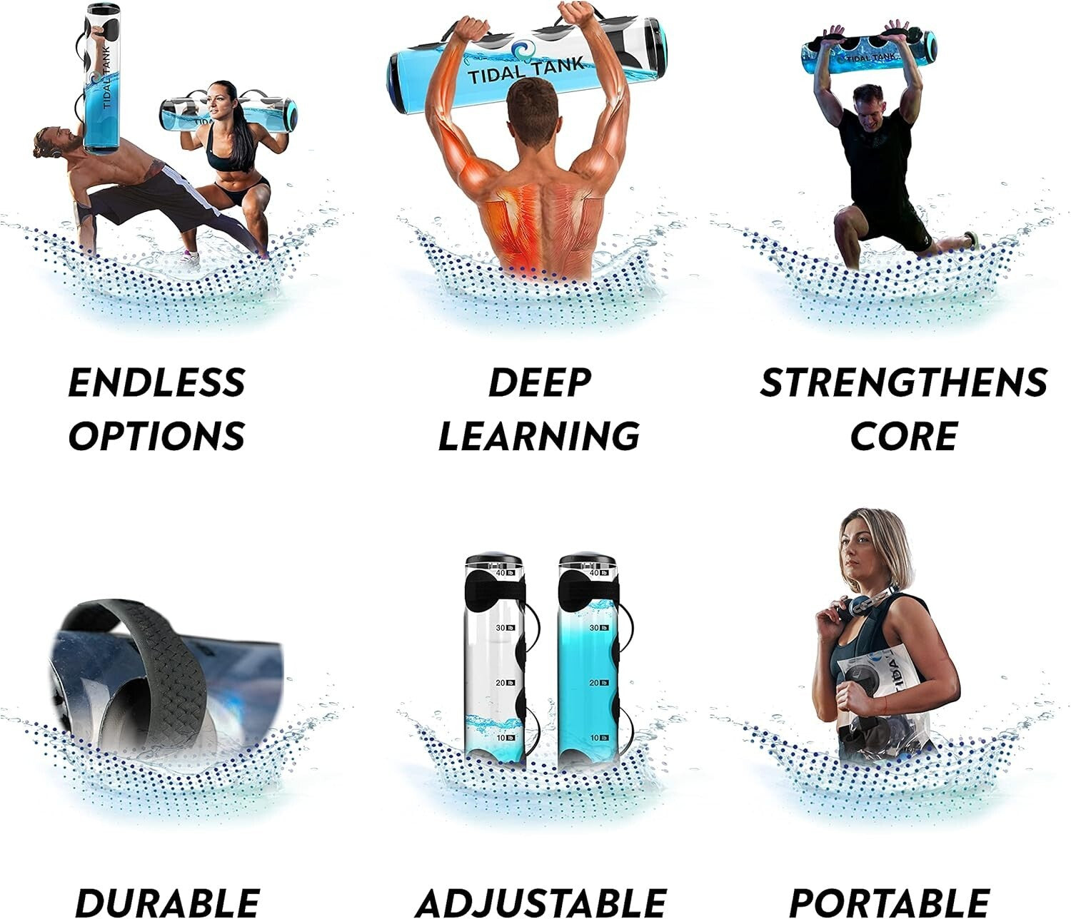 Lightweight Aqua Bag - 30 lbs Water Weight for Balanced Strength Training