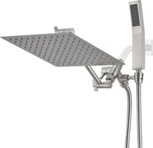 Load image into Gallery viewer, 12-Inch Brushed Nickel High Pressure Dual Rain Shower Head with Handheld Option