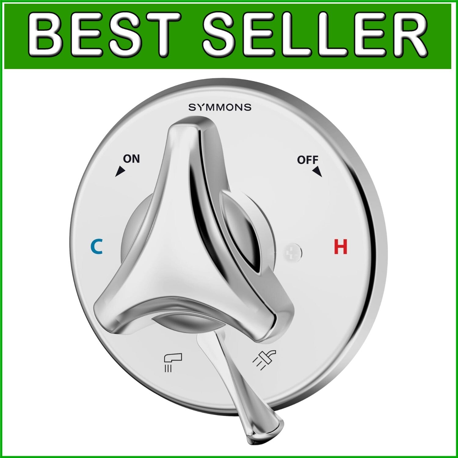 Elegant Polished Chrome Shower Valve Trim - Easy Installation, Compact Design