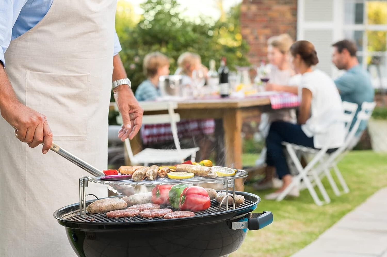 Flexible Stainless Steel Cooking Grate for Outdoor Charcoal Grilling - 15.6"D