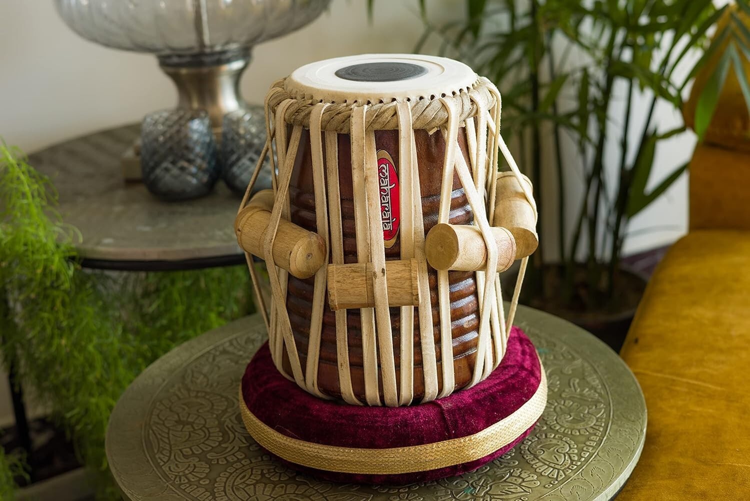 Elegant Black Finish Tabla Set with Brass Bayan, Dayan & Essential Accessories