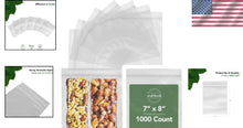 Load image into Gallery viewer, 7x8 Zip Lock Bags - 1000 Pack Clear, Food Safe, Ideal for Parties &amp; Crafts