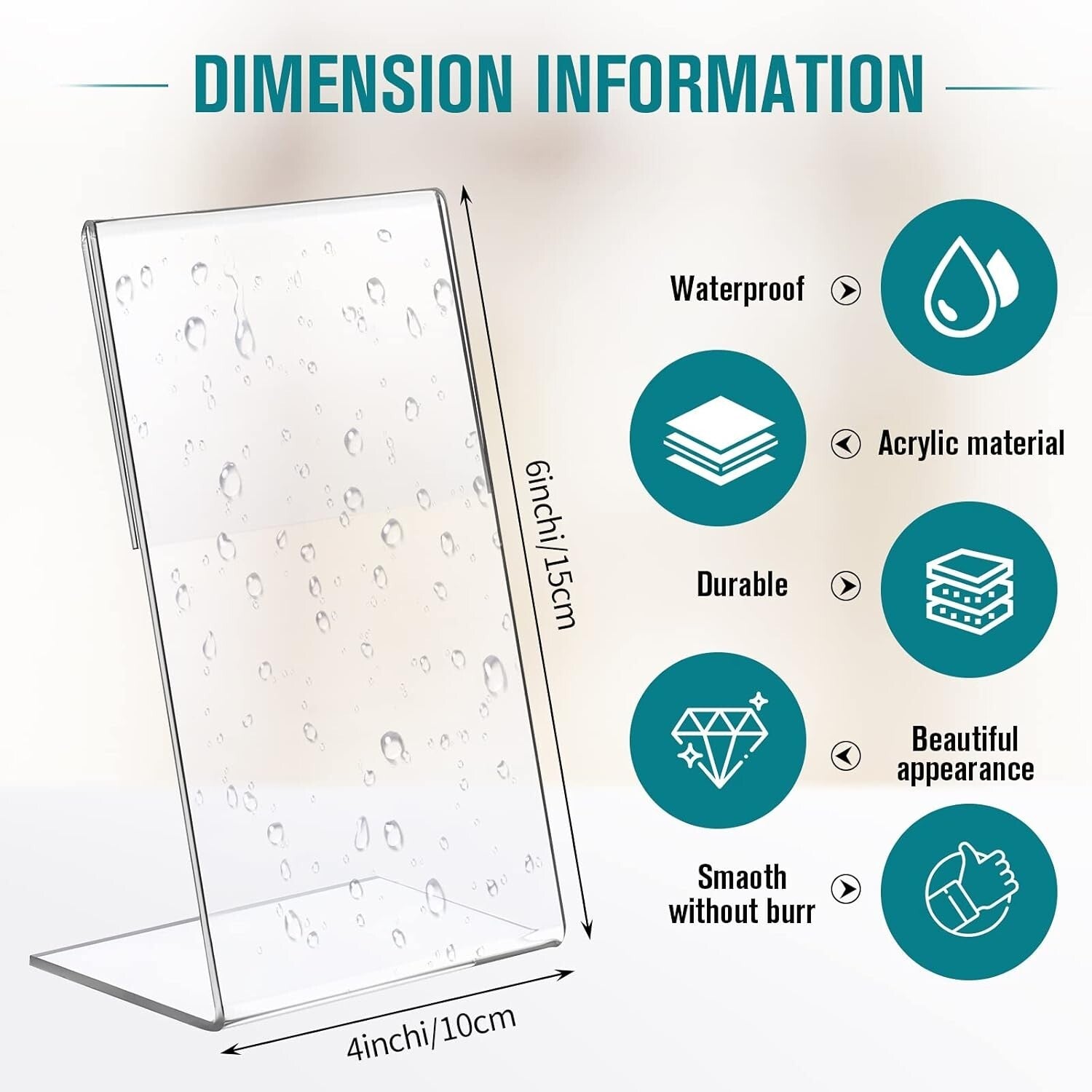 Durable 36-Piece Clear Acrylic Photo & Menu Holder - Effortless Display Solution
