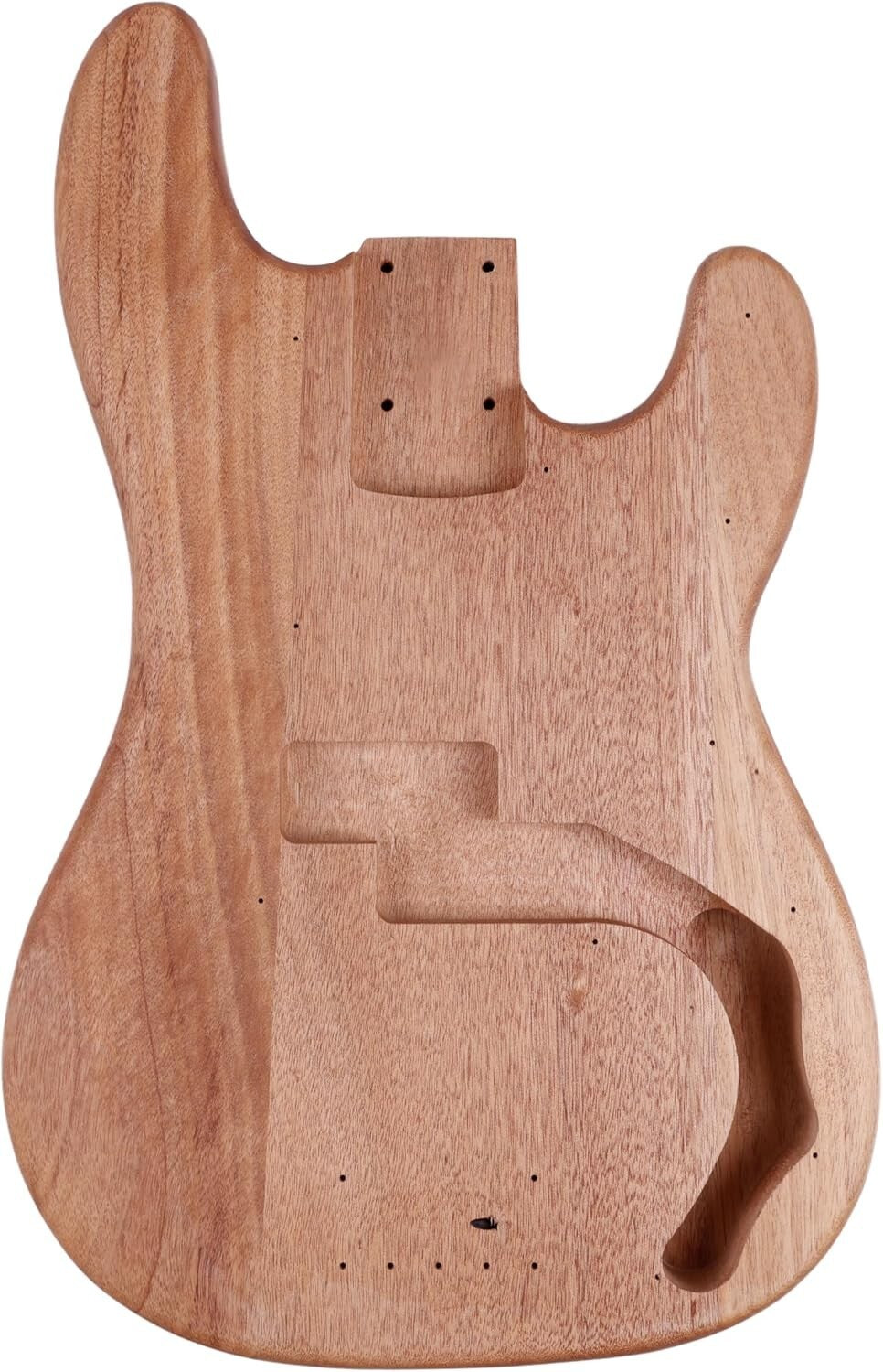 4-String DIY Electric Bass Guitar Kit with Polished Mahogany & Chrome Hardware