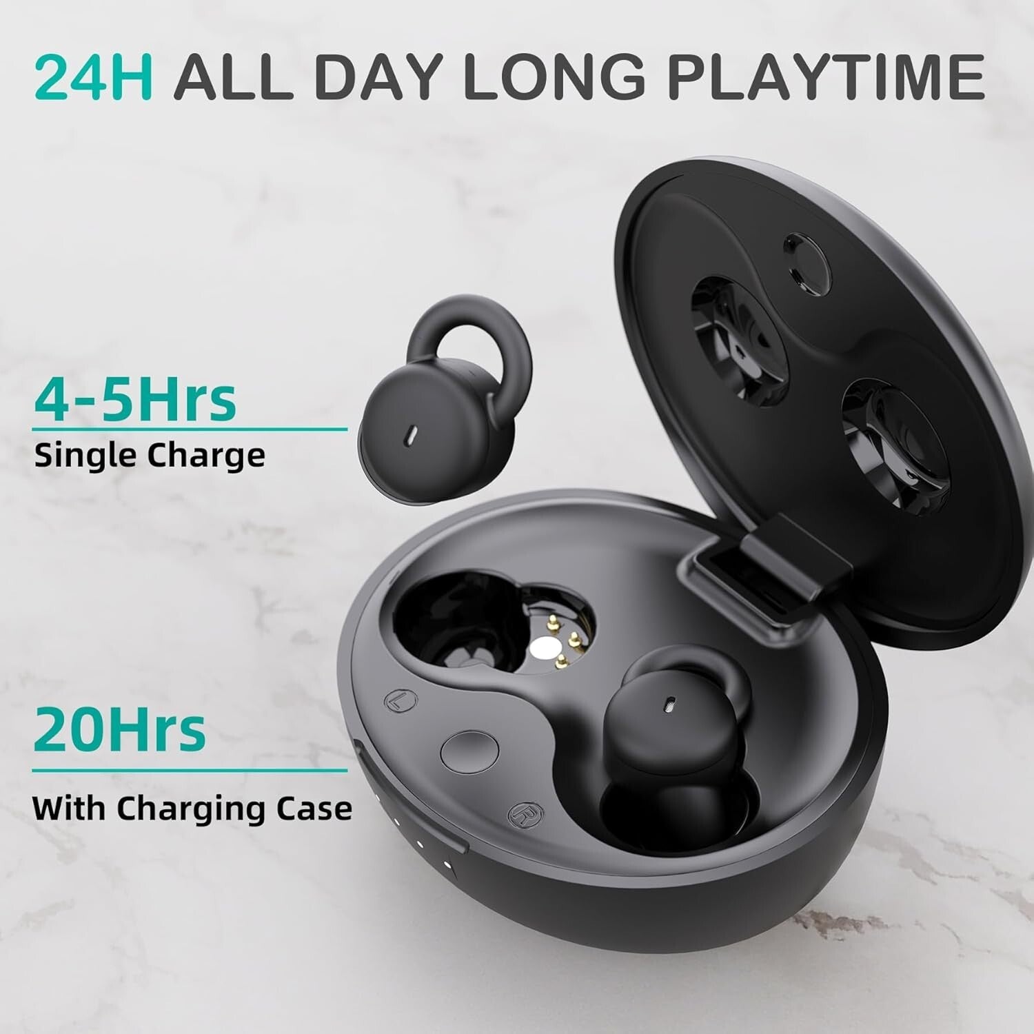 Wireless Sleep Buds for Side Sleeping - Bluetooth Earbuds with Silicone Tips