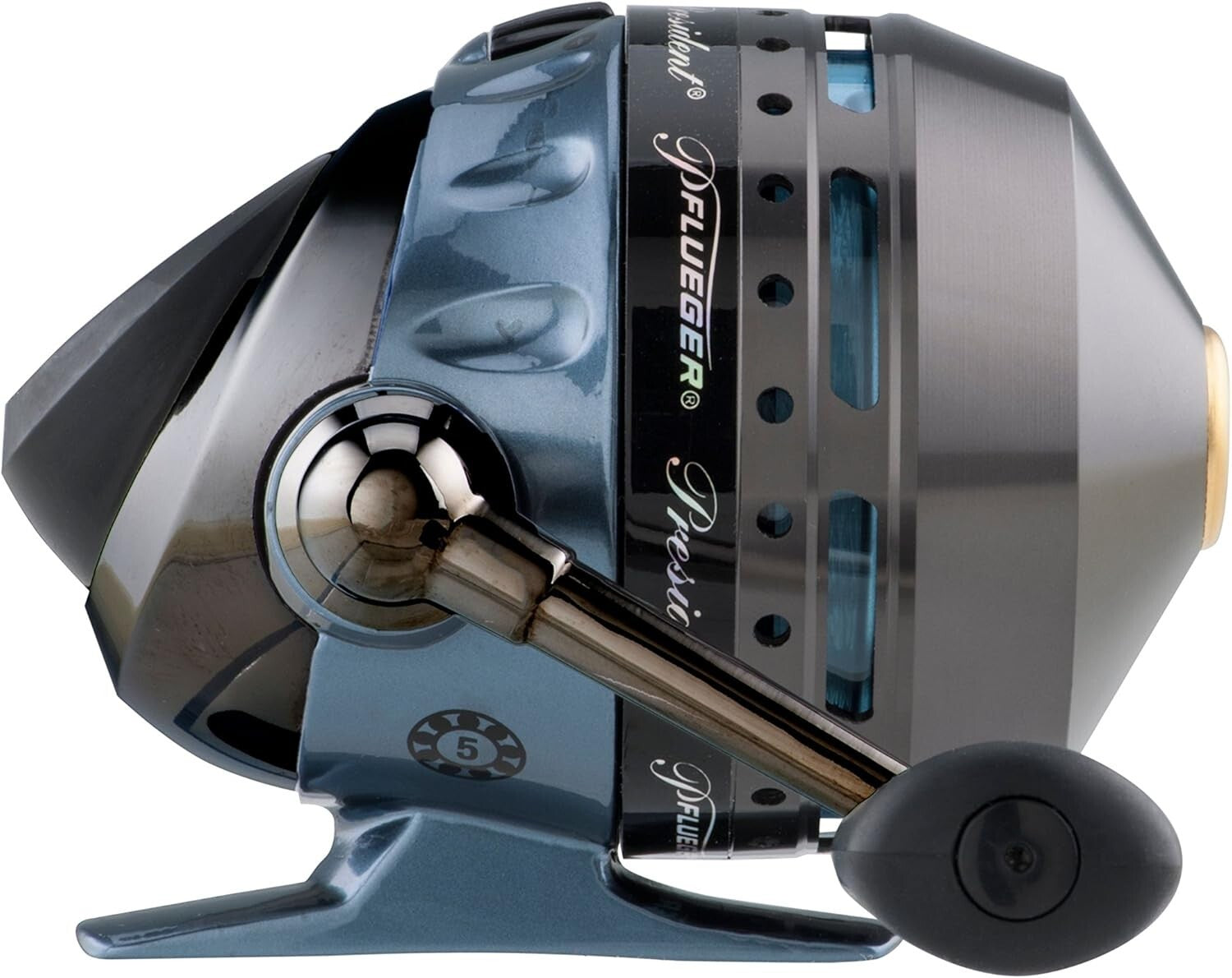 Ambidextrous President Fishing Reel, Size 10 Alu Spool, Smooth 3.8 Gear Ratio