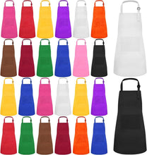 Load image into Gallery viewer, Durable Kids Chef Aprons Set in 12 Colors - Perfect for Cooking Parties and Arts