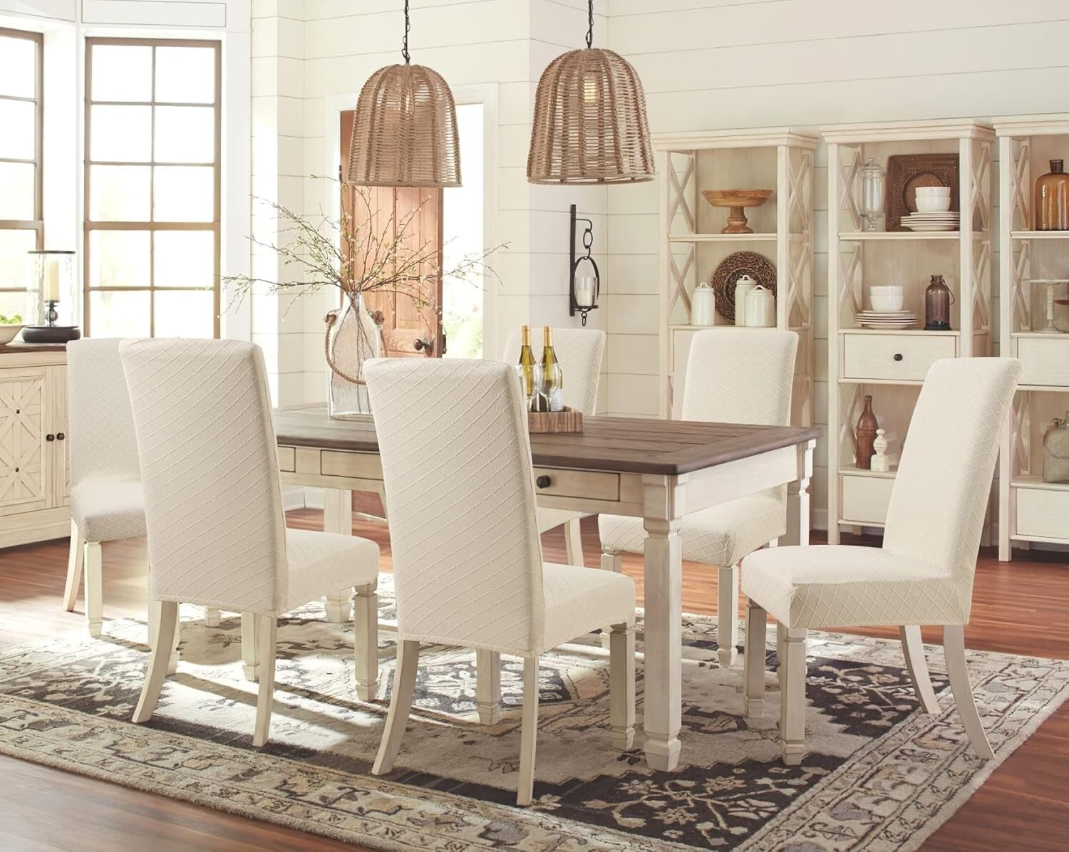 4 Pack Removable Washable Chair Covers - Elegant Stretch for Dining & Kitchen