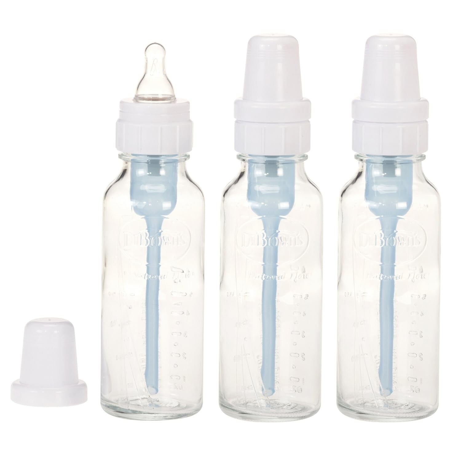 Dr. Brown's 8 Ounce BPA-Free Glass Baby Bottle, 3-Pack for Easy Feeding