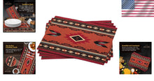 Load image into Gallery viewer, Cibola Placemat Set – 4 Rectangular Placemats with Unique Southwestern Patterns