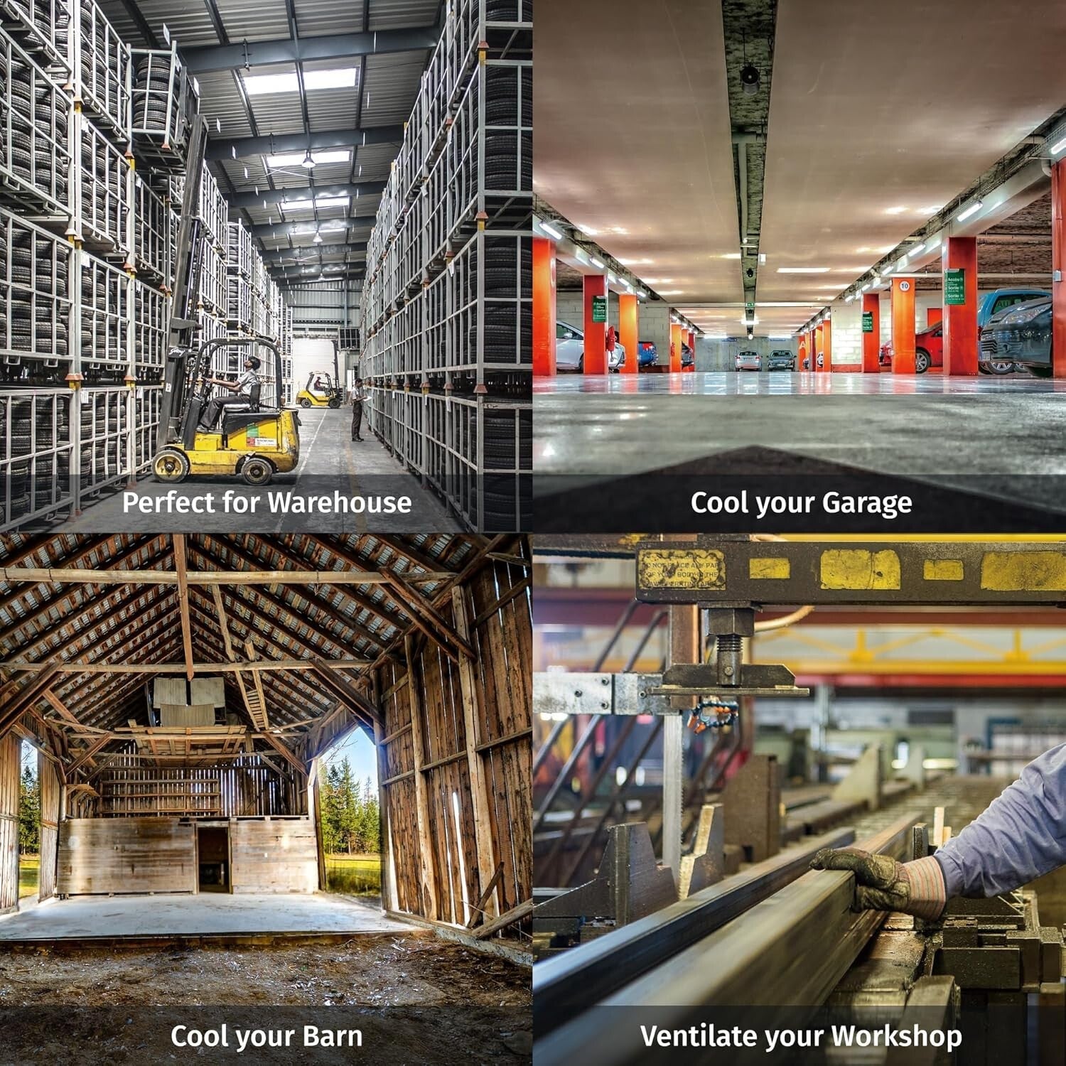 Durable Non-Oscillating Metal Fan - 30'' Height for Commercial Use, Low Noise