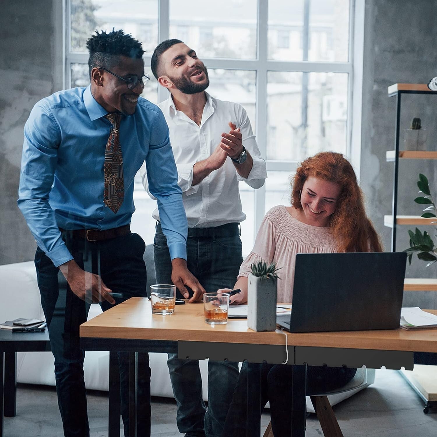 Set of 3 Modern Cable Management Under Desk Trays with Easy Access Design